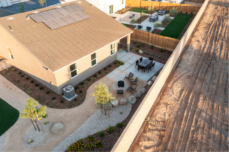 A house with a courtyard.