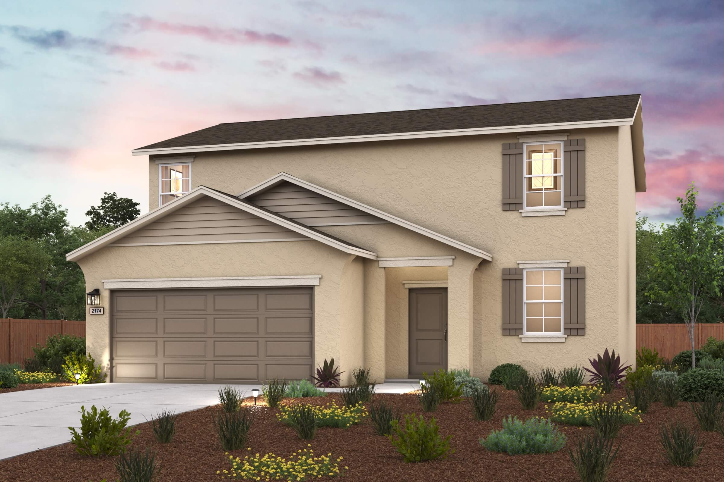 A house with a garage.