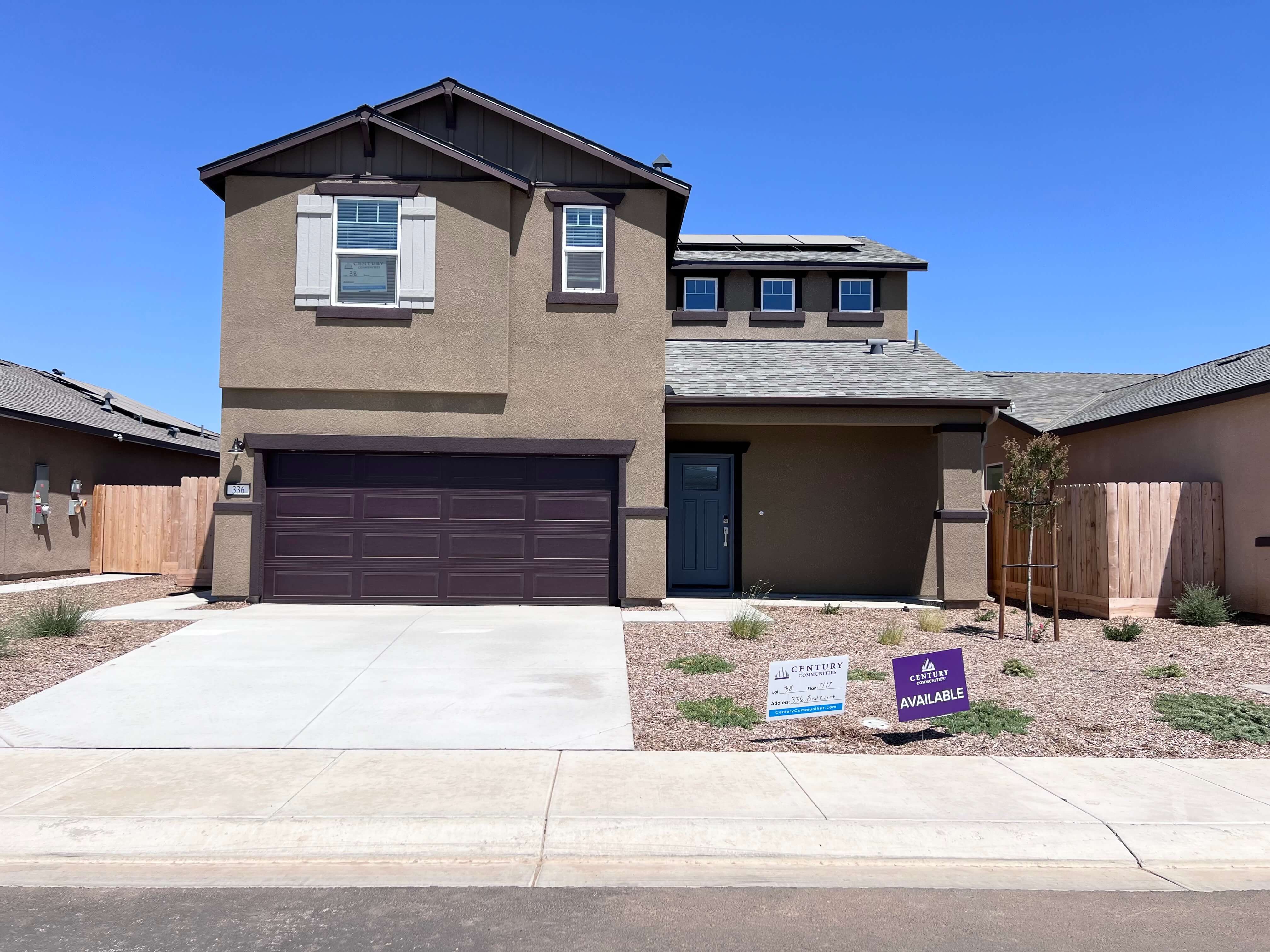 A house with a garage.