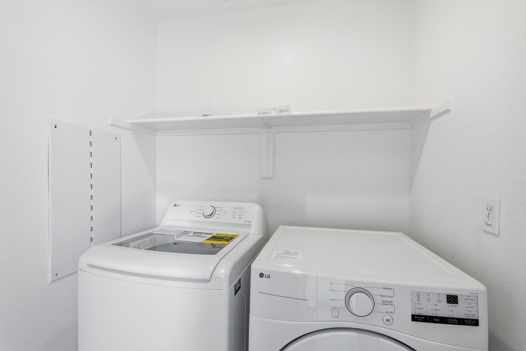 A washing machine and dryer.