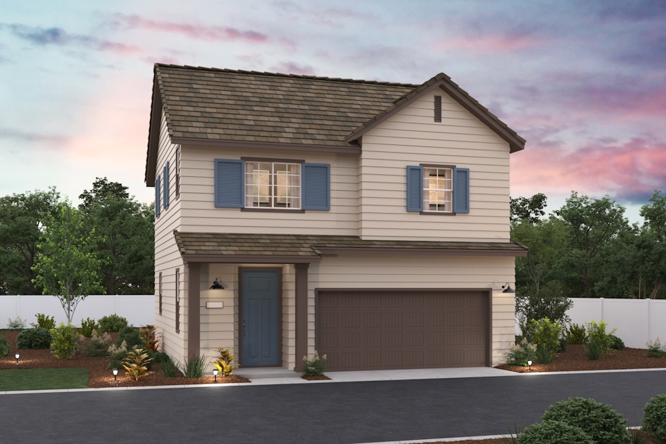 A house with a garage.
