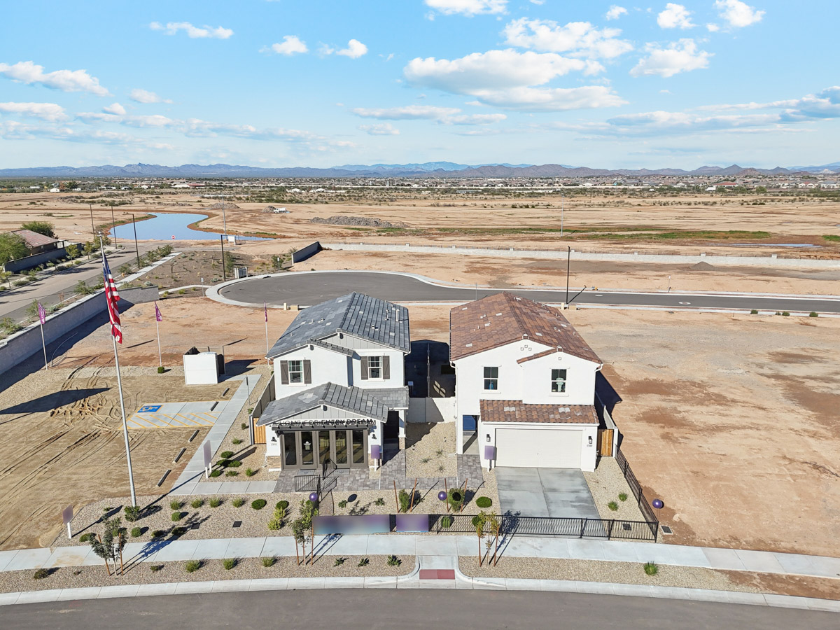 A building in a desert.