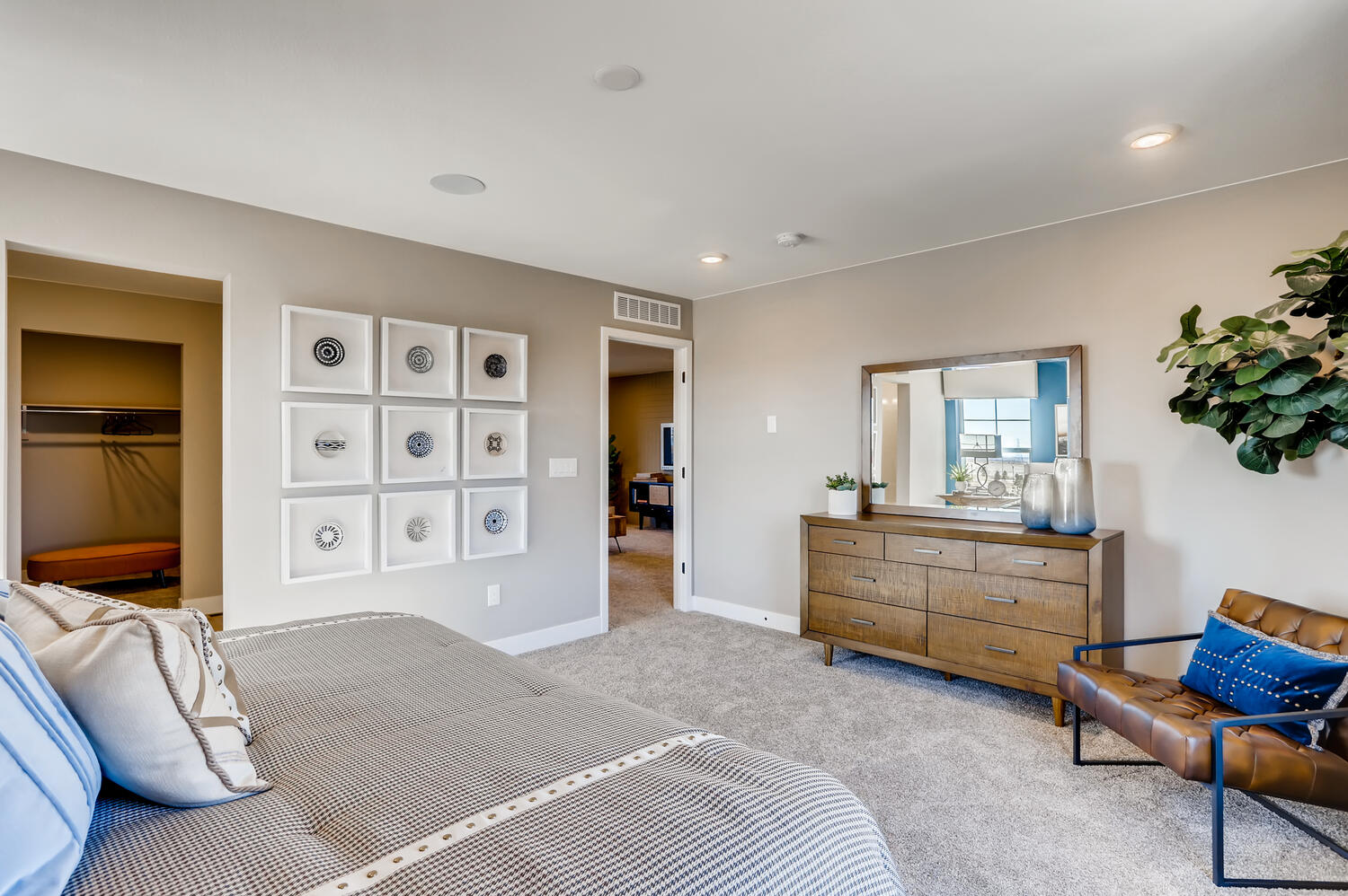 A living room with a couch and a table.
