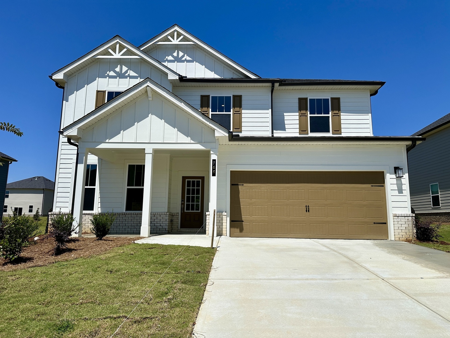A house with a garage.