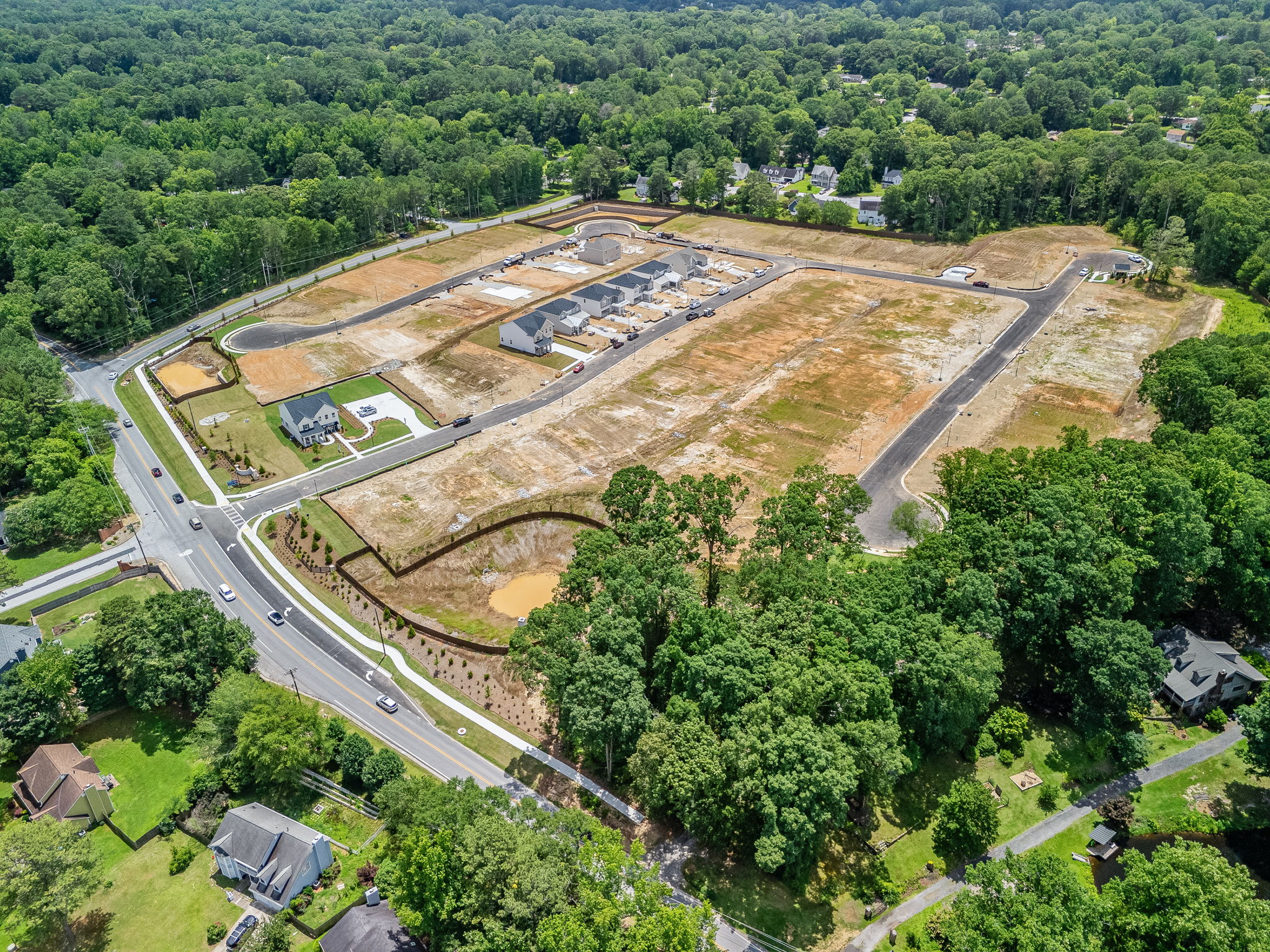 A high angle view of a road.