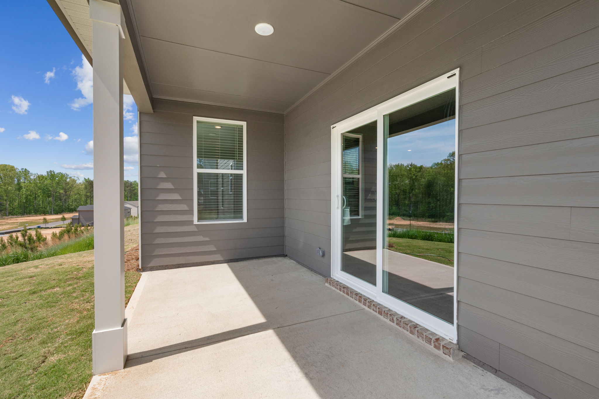 A building with a glass door.