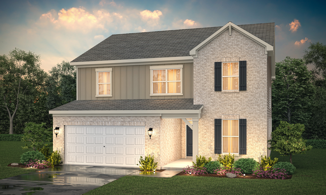 A house with a pond in the front.