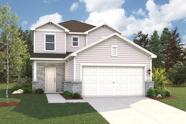 A house with a garage.