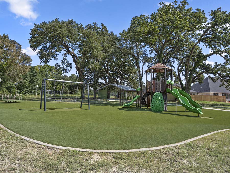 A playground with a slide.
