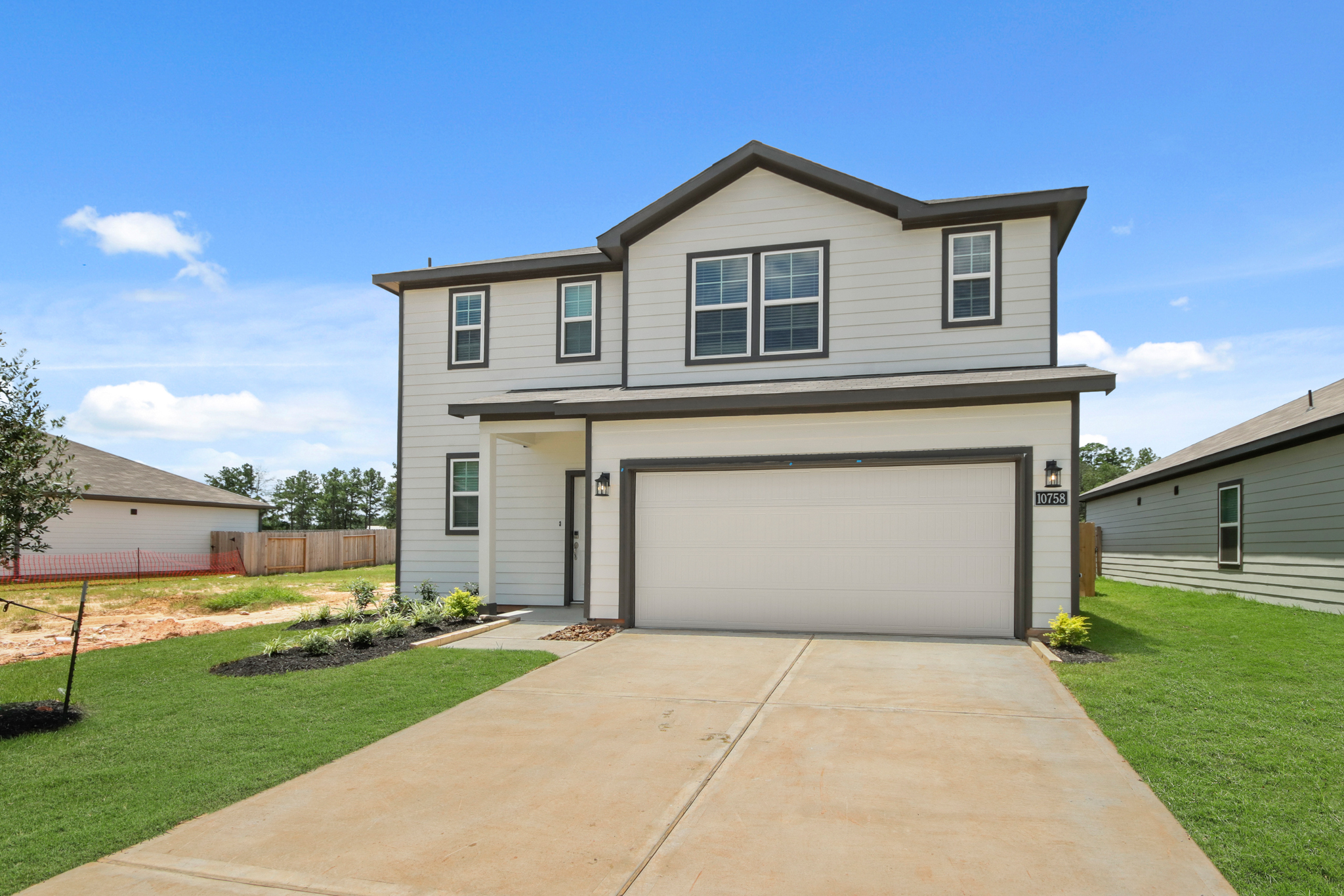 A house with a garage.