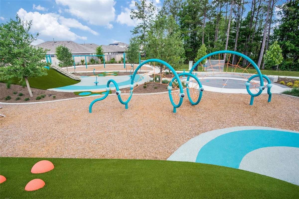 A playground with a slide.