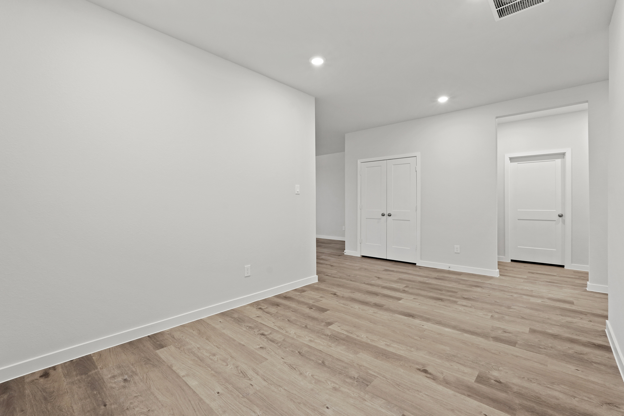 A room with white walls.