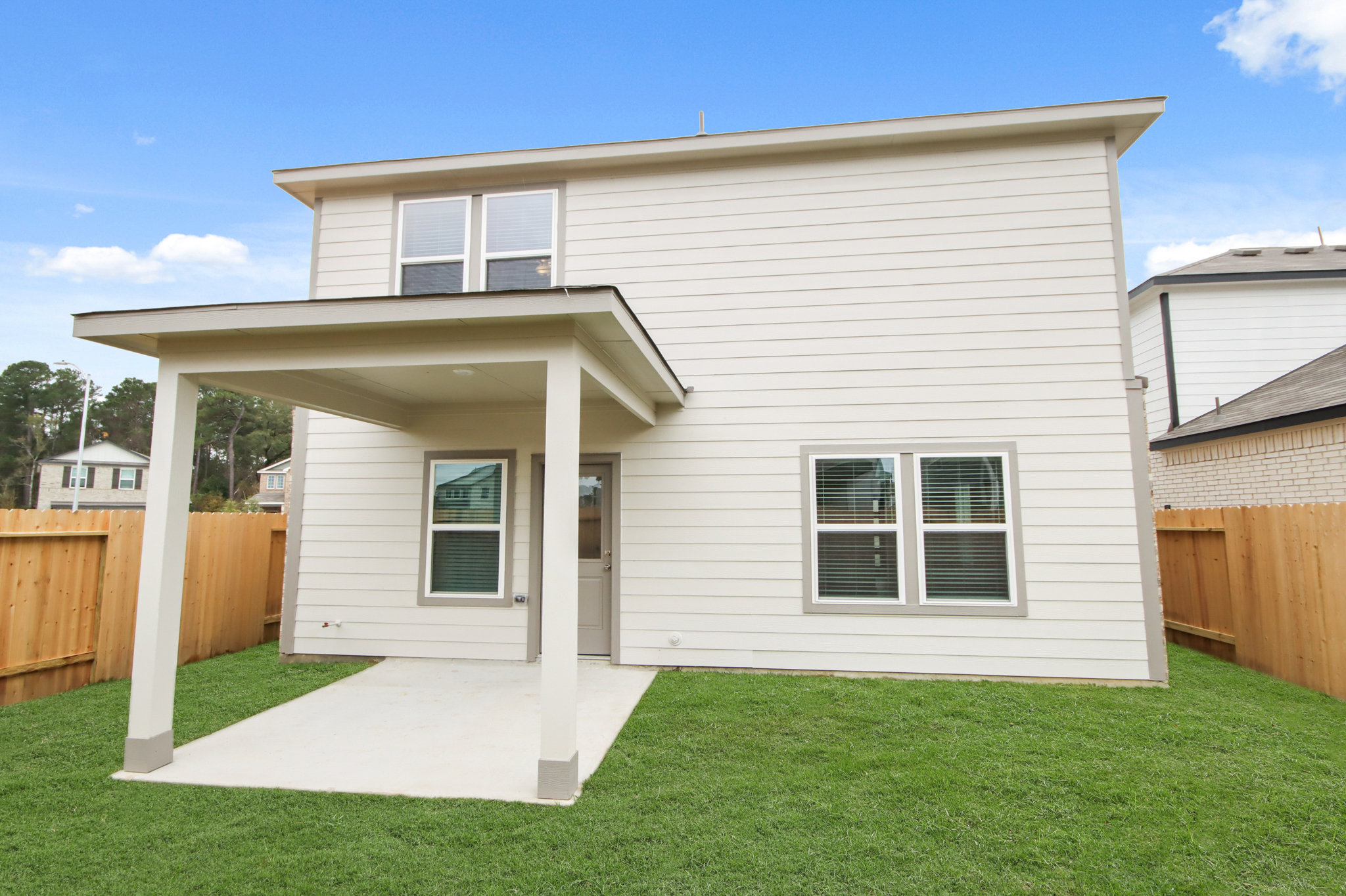 A house with a fence.
