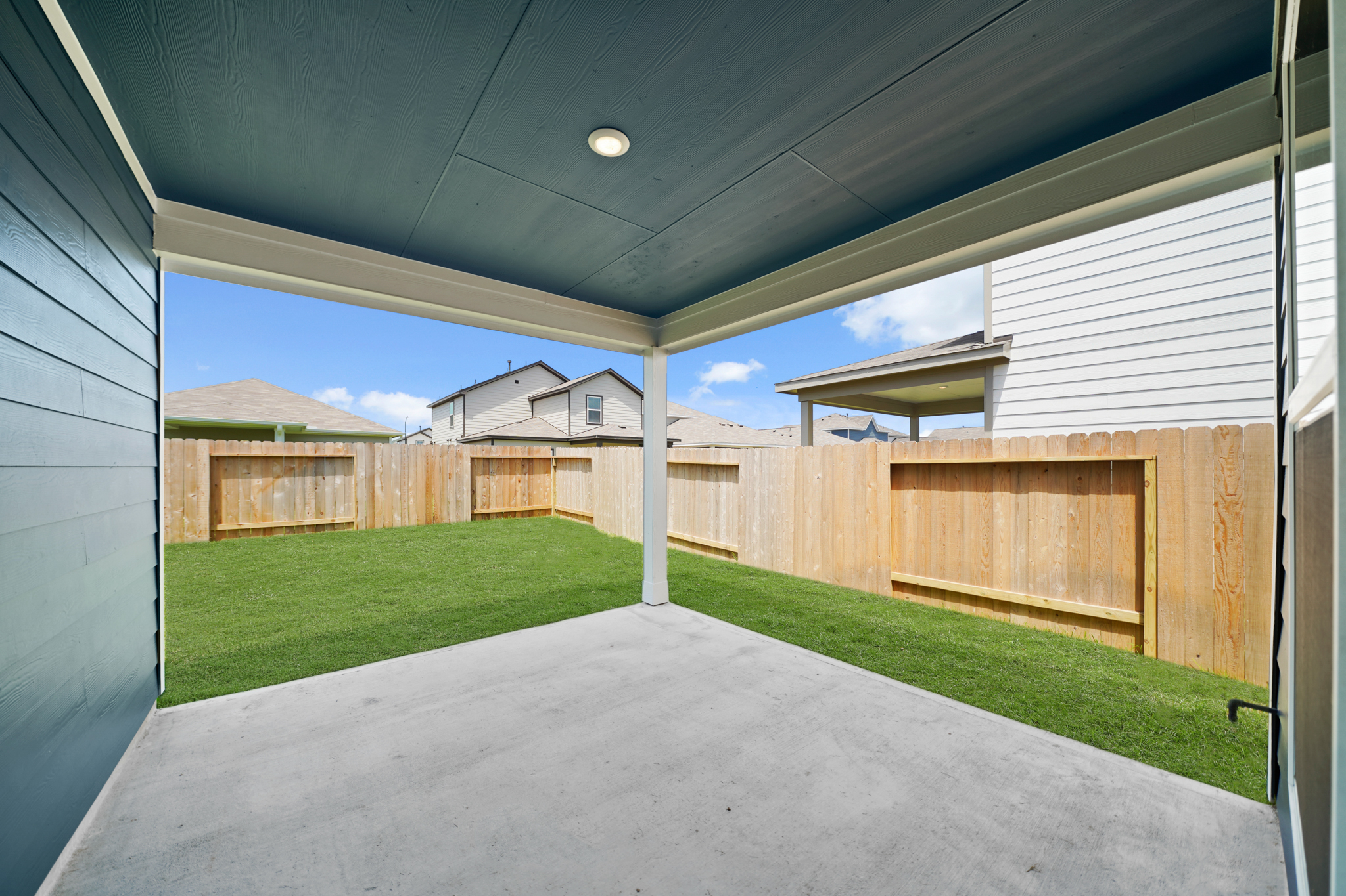 A house with a fence.