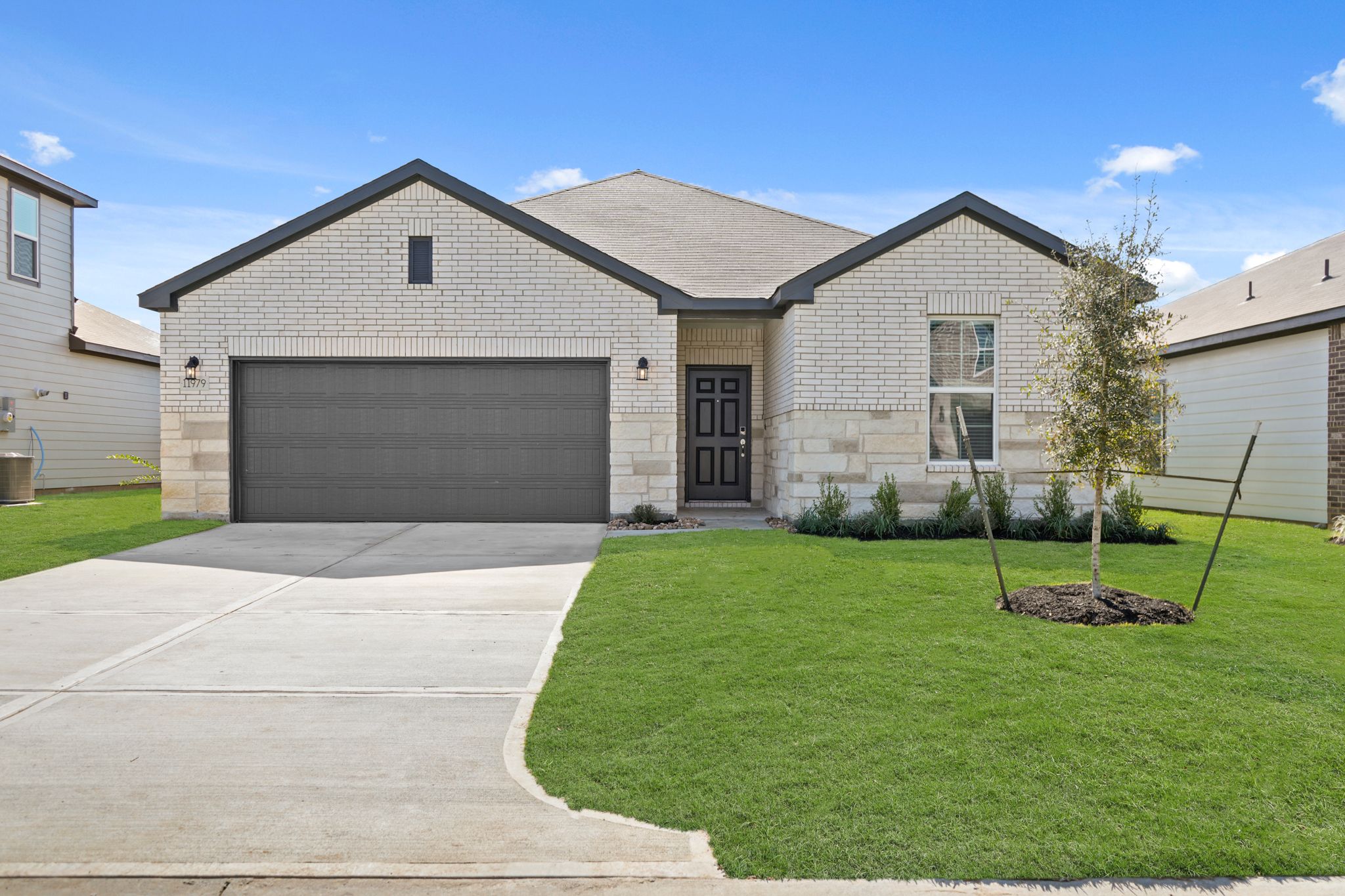 A house with a driveway.