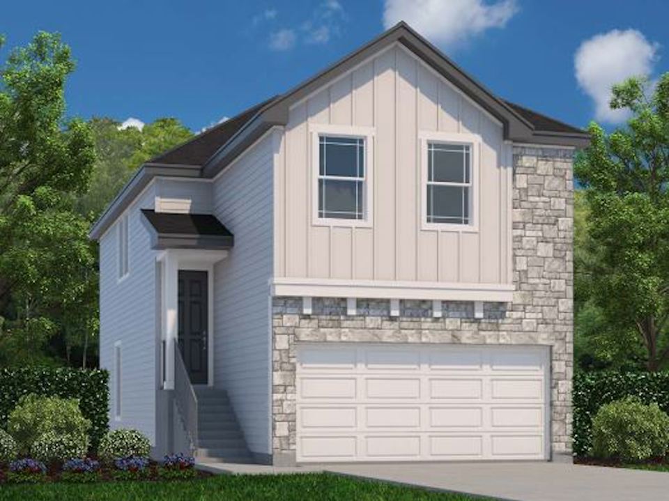 A house with a garage.