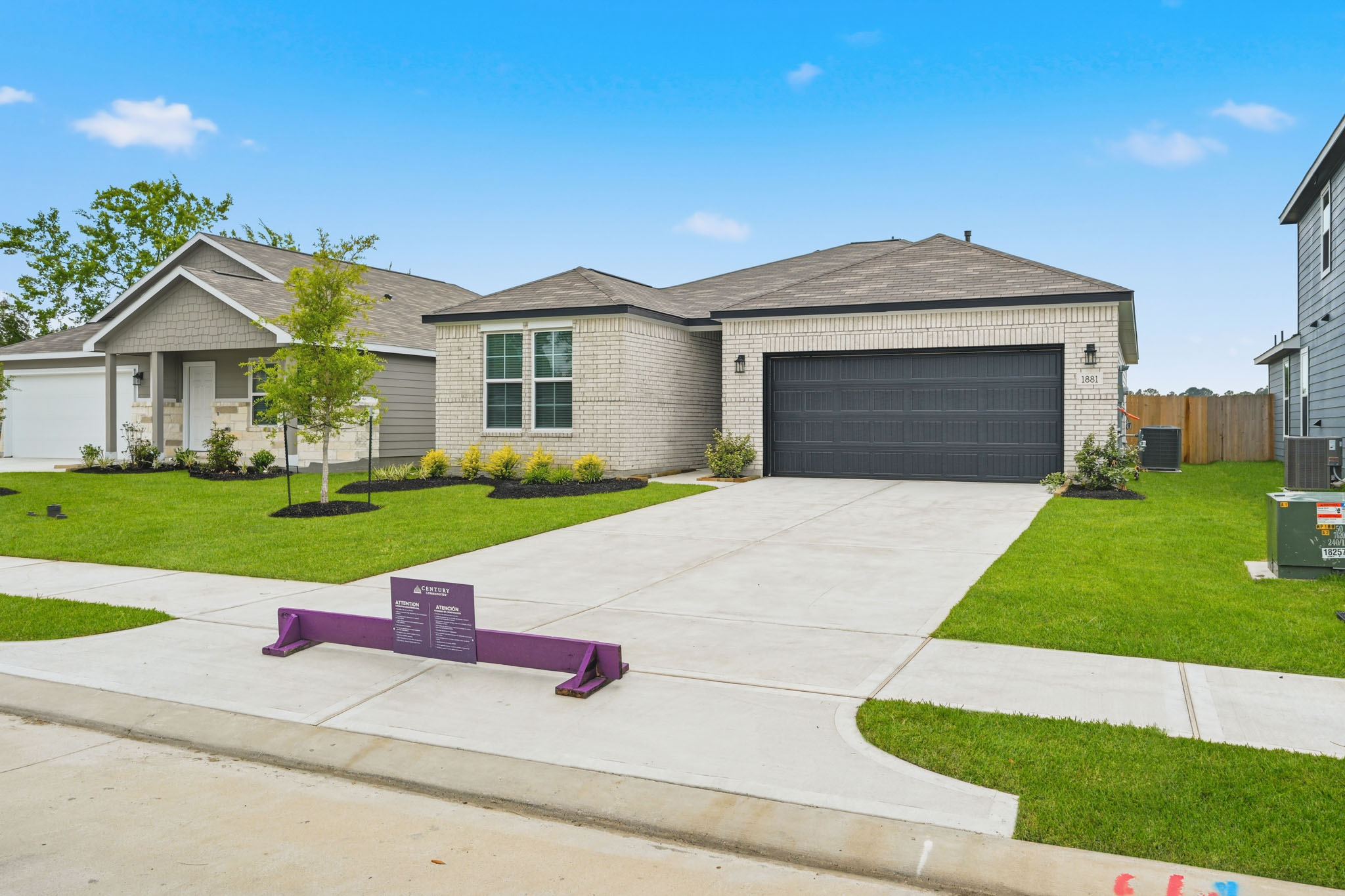A house with a driveway.