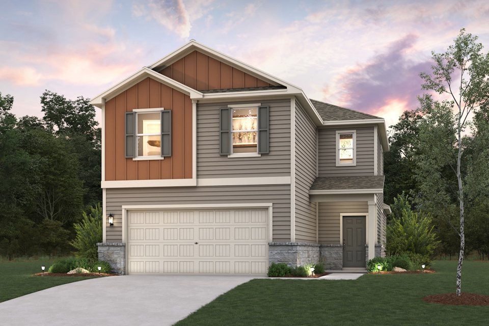 A house with a garage.