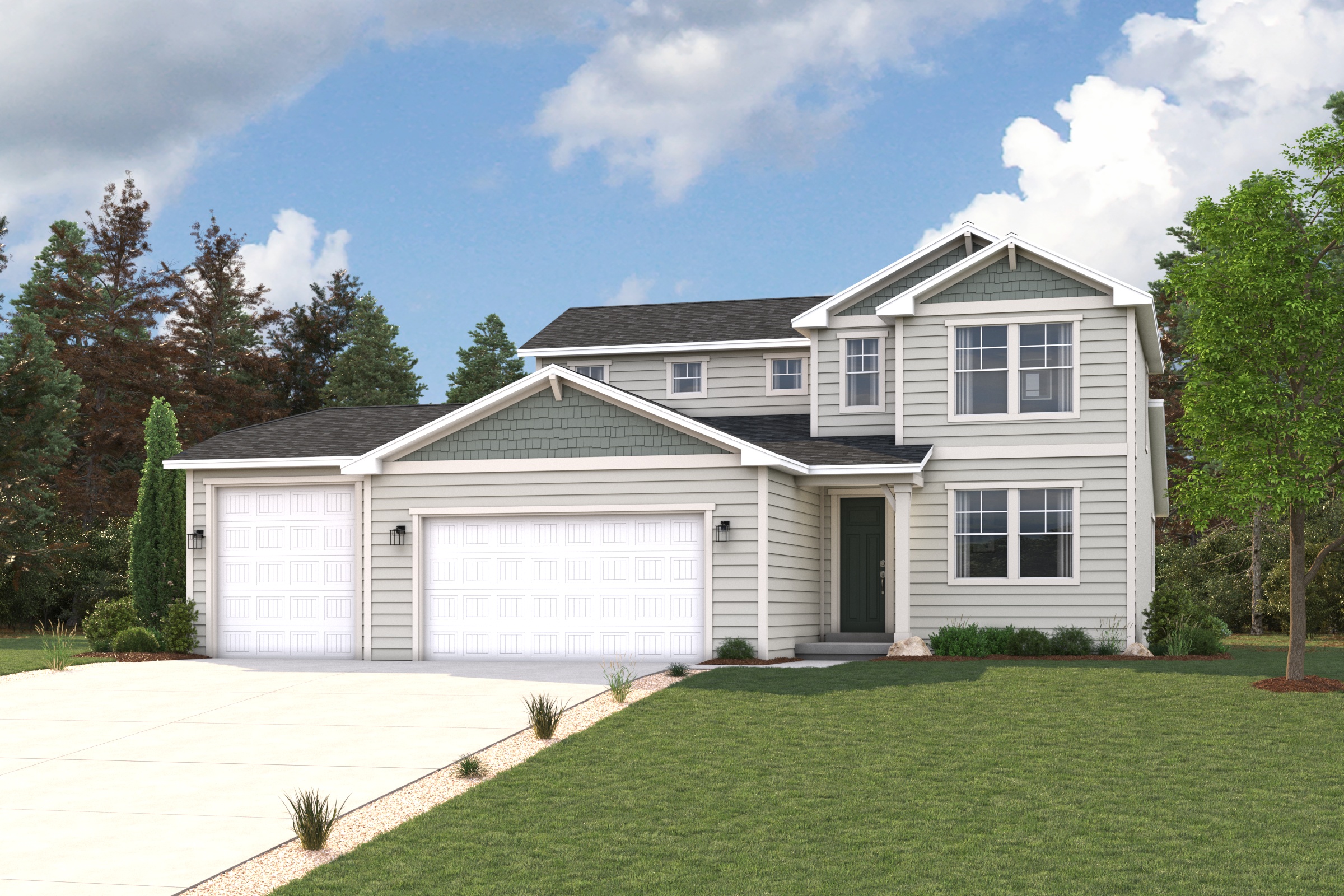 A house with a garage.