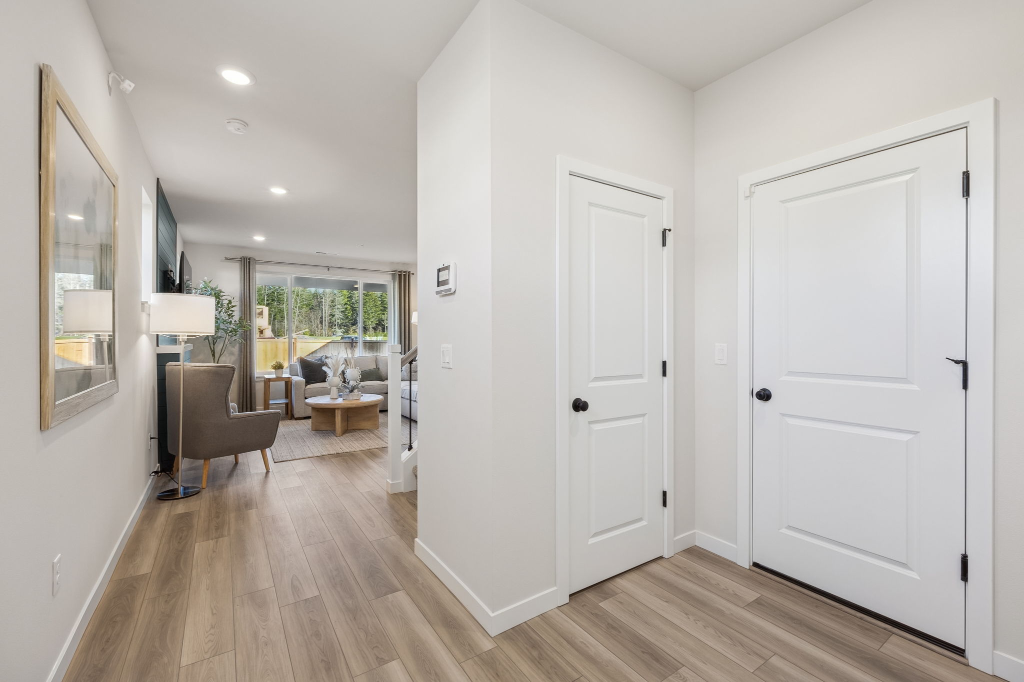 A room with white doors.