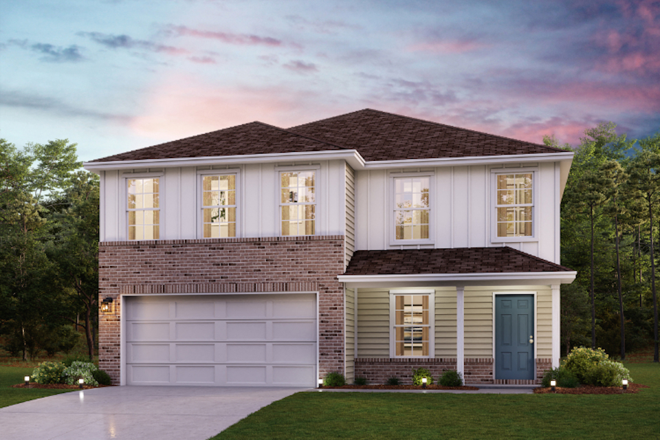 A house with a garage.