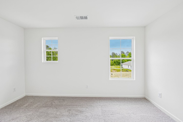A room with windows.