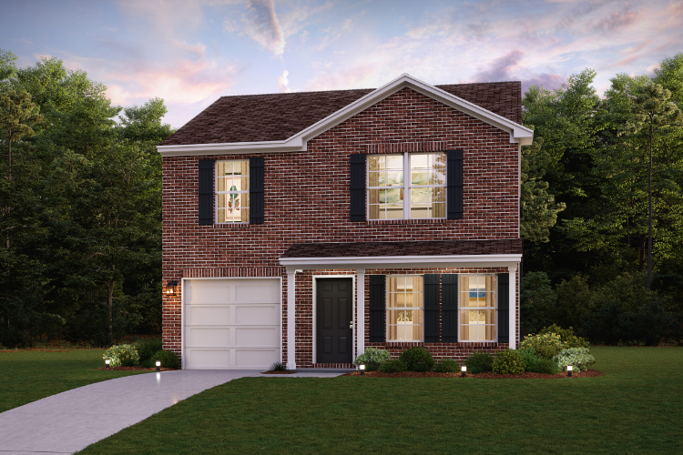 A house with a large front yard.