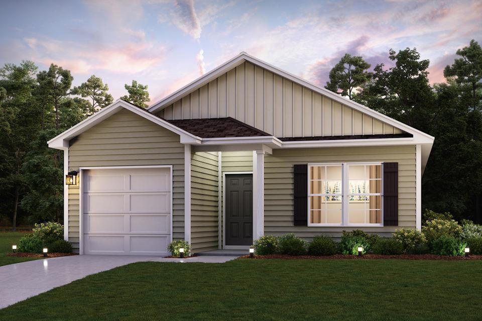 A house with a garage.