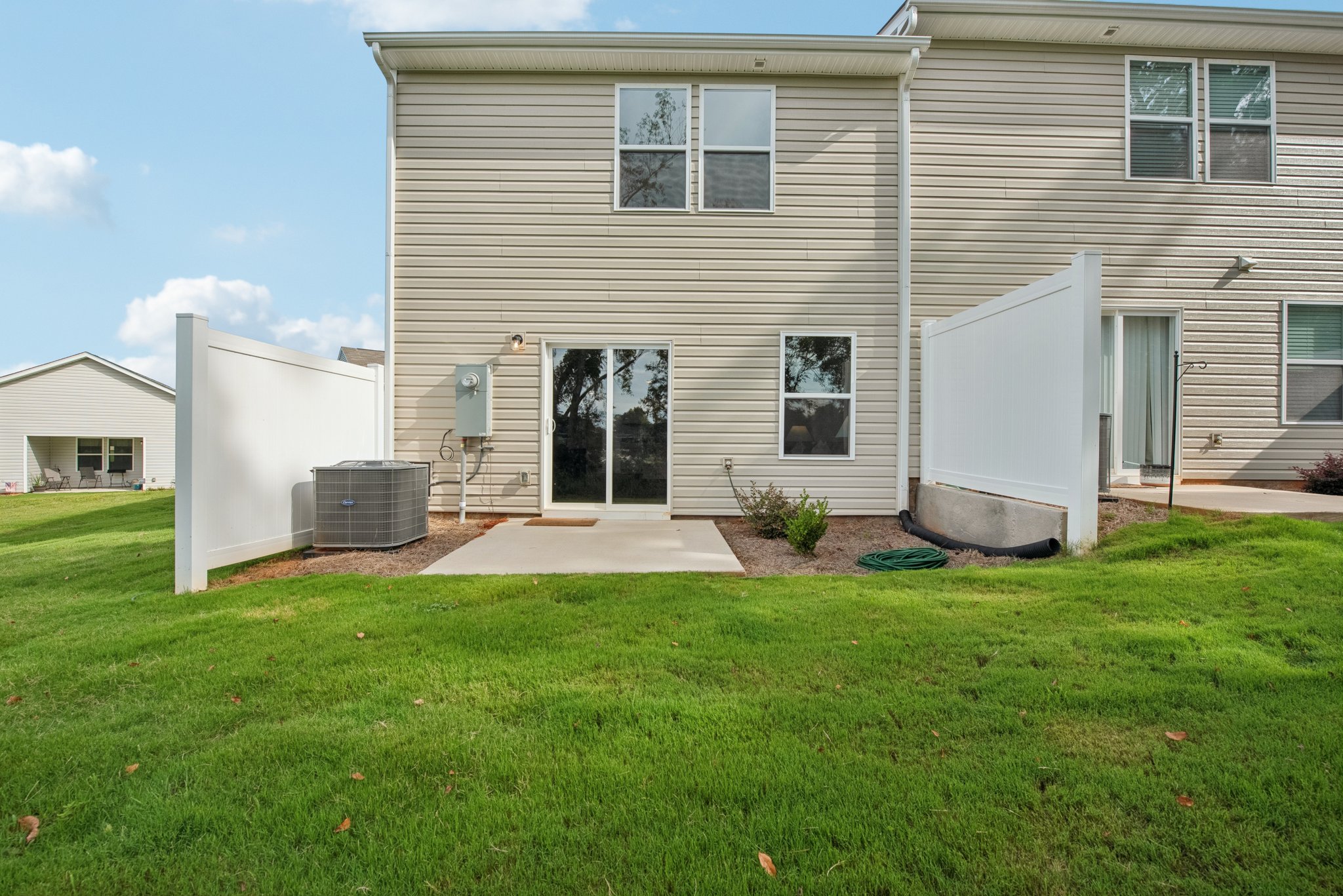 A house with a lawn.