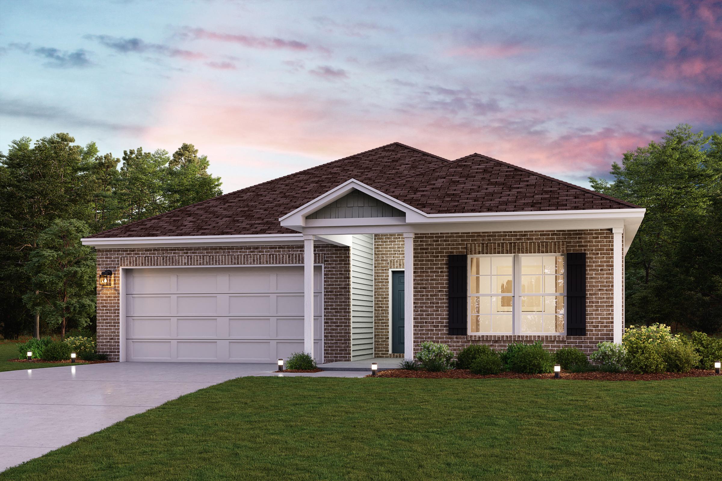 A house with a garage.